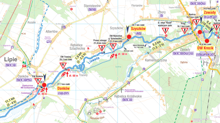 MAPA spływu danków-szyszków